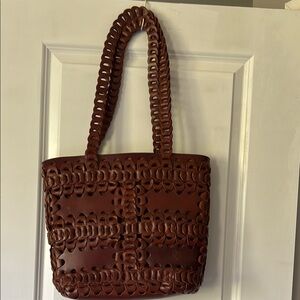 Patricia Nash Brown Braided  Tote Bag like new